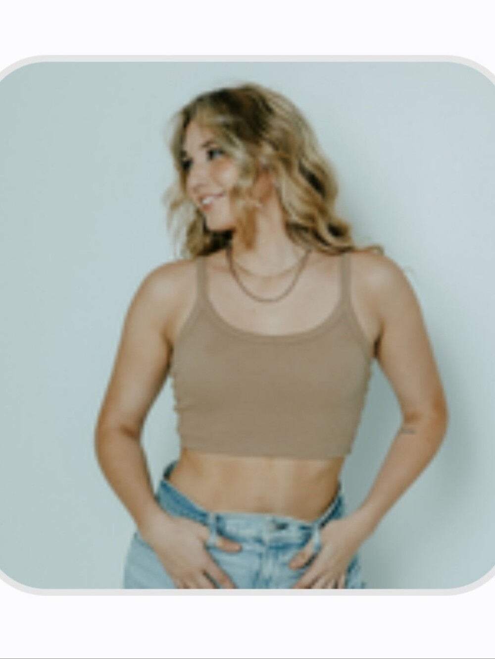 GC Klassy Network Ripped Crop Brami Size Large Light Brown